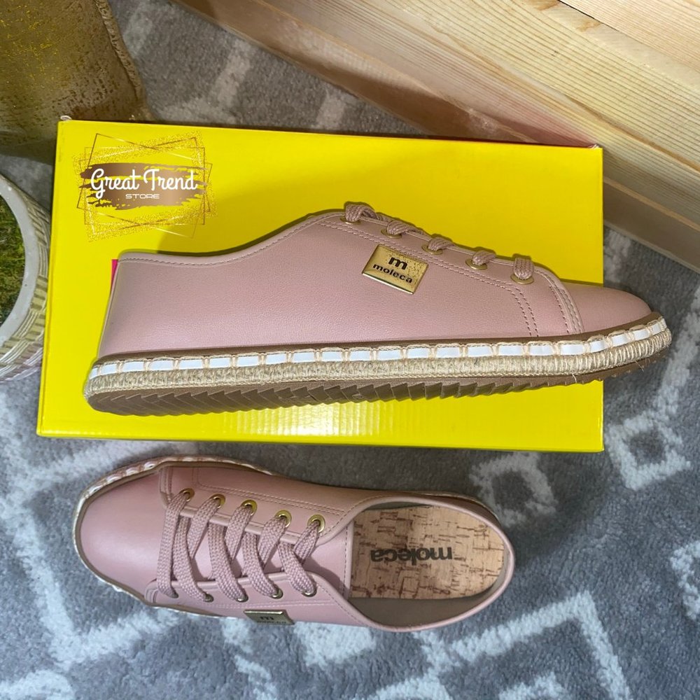 Women Pale Pink Espadrilles Casual Sneakers (Fits Size 9-9 1/2) - Picture 5 of 8